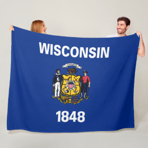 Staatsflagge von Wisconsin Fleecedecke