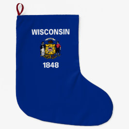 Staatsflagge von Wisconsin Großer Weihnachtsstrumpf