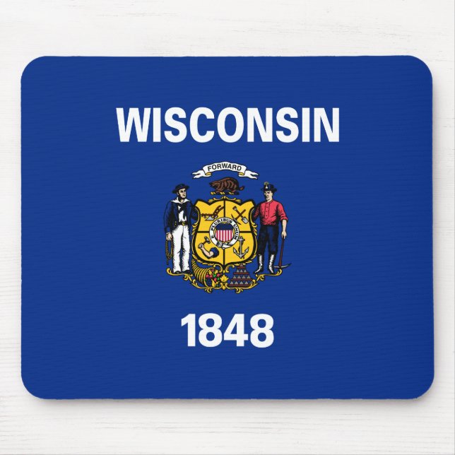 Staatsflagge von Wisconsin Mousepad (Vorne)