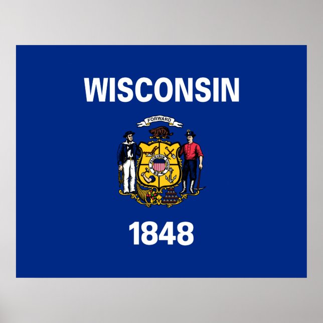 Staatsflagge von Wisconsin Poster (Vorne)