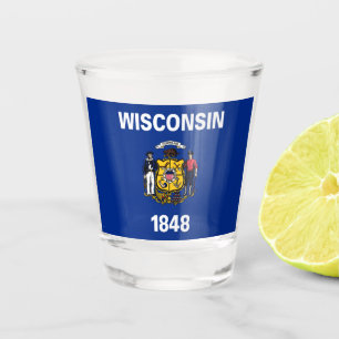 Staatsflagge von Wisconsin Schnapsglas