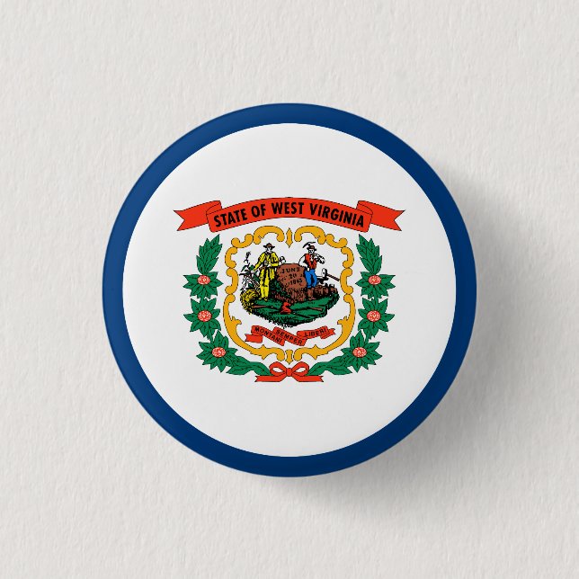 Staatsflagge West Virginia Button (Vorderseite)