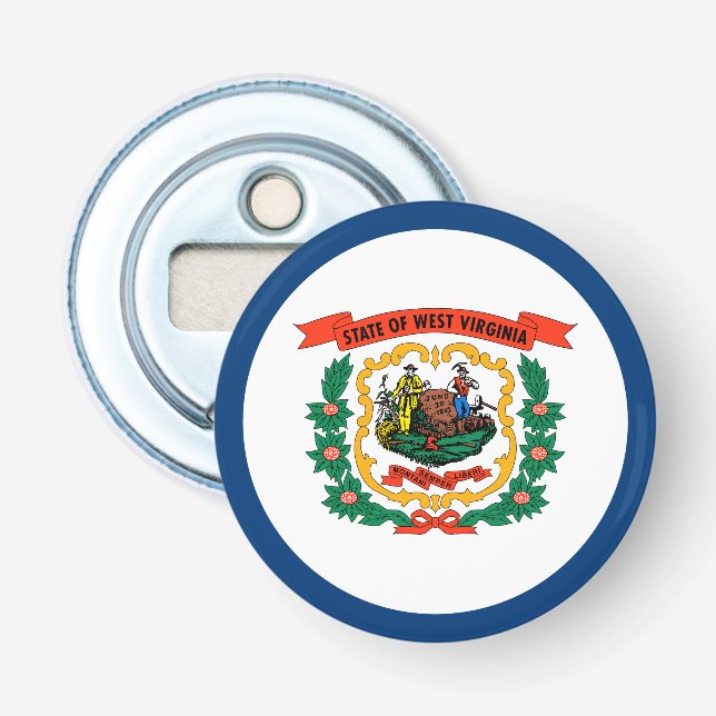 Staatsflagge West Virginia Flaschenöffner (Vorderseite)