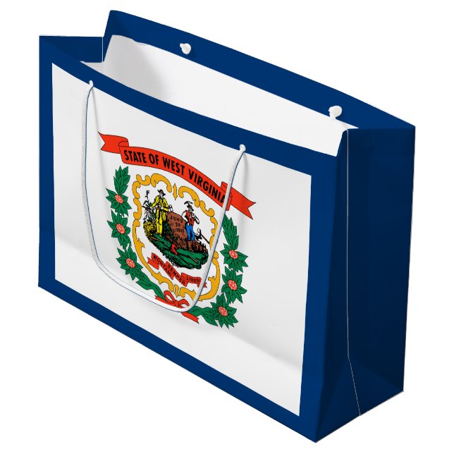 Staatsflagge West Virginia Große Geschenktüte (Vorderseite Schrägansicht)