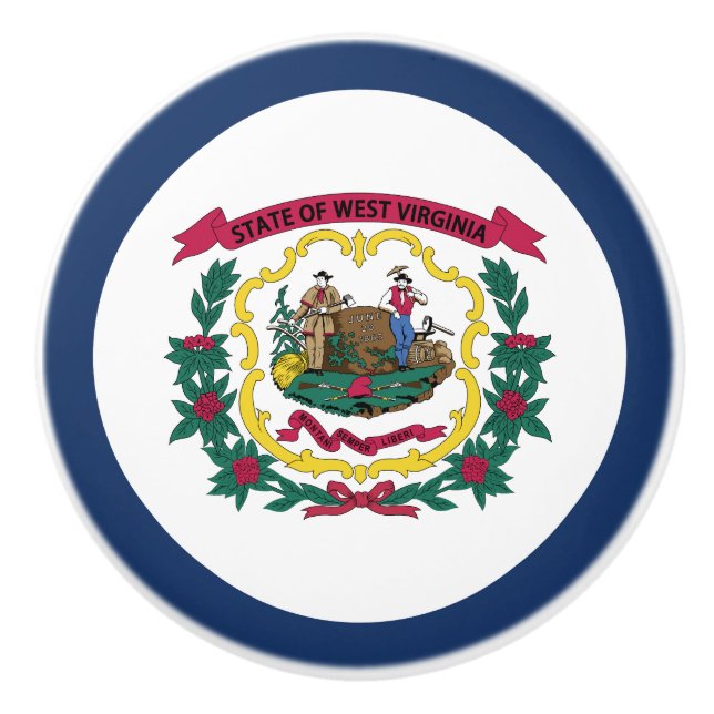 Staatsflagge West Virginia Keramikknauf (Vorderseite)
