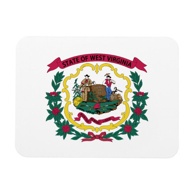 Staatsflagge West Virginia Magnet (Horizontal)