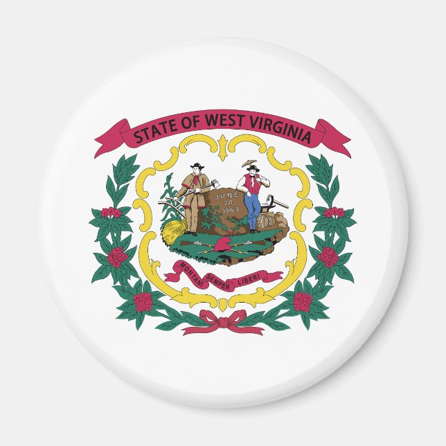 Staatsflagge West Virginia Magnet (Vorne)