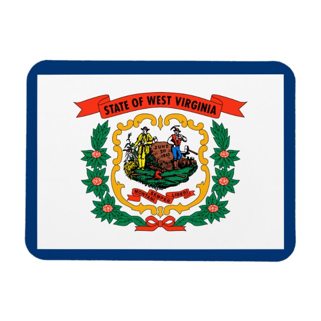 Staatsflagge West Virginia Magnet (Horizontal)