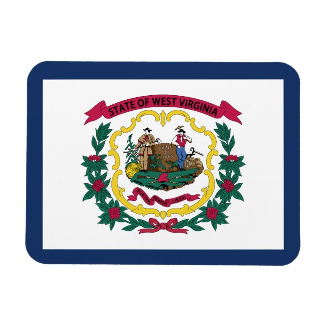 Staatsflagge West Virginia Magnet (Horizontal)