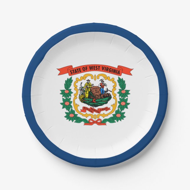Staatsflagge West Virginia Pappteller (Vorderseite)