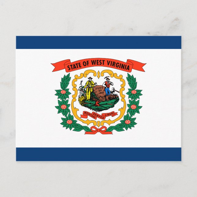 Staatsflagge West Virginia Postkarte (Vorderseite)