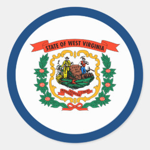Staatsflagge West Virginia Runder Aufkleber