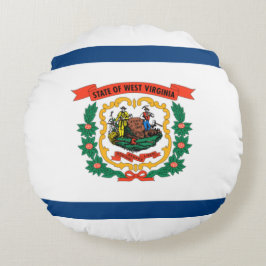 Staatsflagge West Virginia Rundes Kissen