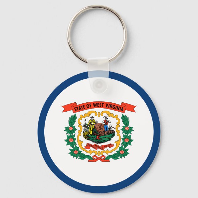 Staatsflagge West Virginia Schlüsselanhänger (Vorderseite)