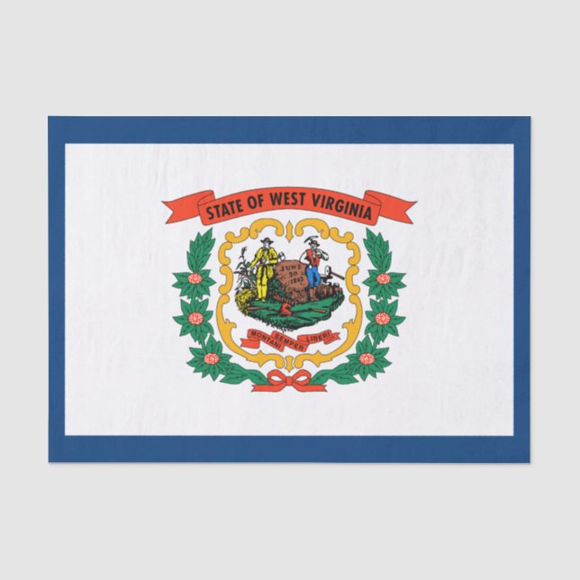 Staatsflagge West Virginia Seidenpapier (Vorderseite)