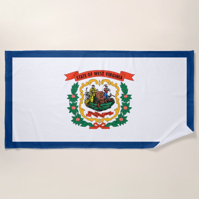 Staatsflagge West Virginia Strandtuch (Vorderseite)