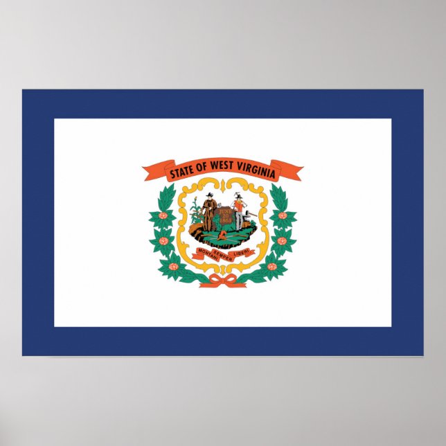 Staatsflagge West Virginia, USA Poster (Vorne)