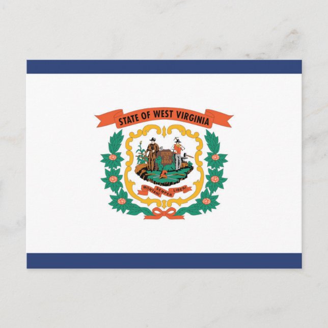 Staatsflagge West Virginia, USA Postkarte (Vorderseite)
