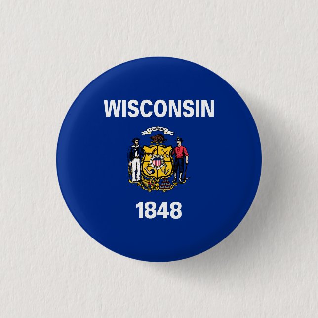 Staatsflagge Wisconsin Button (Vorderseite)