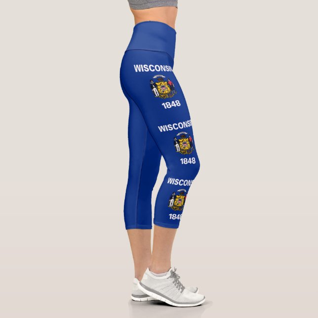 Staatsflagge Wisconsin Capri Leggings (Rechts)