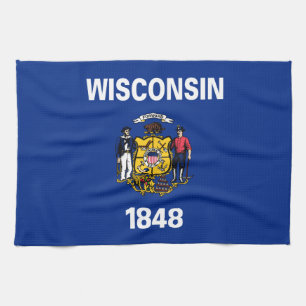 Staatsflagge Wisconsin Geschirrtuch