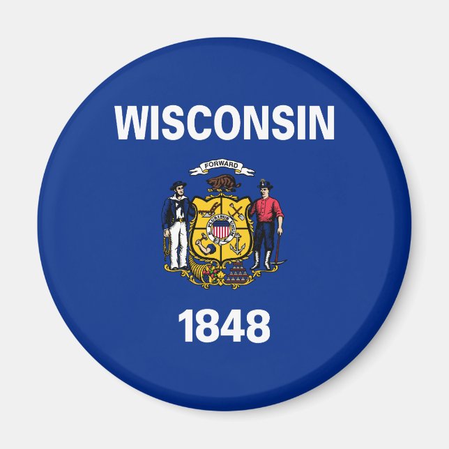 Staatsflagge Wisconsin Magnet (Vorne)