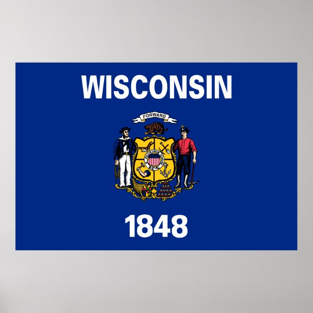 Staatsflagge Wisconsin Poster (Vorne)
