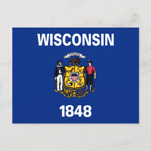 Staatsflagge Wisconsin Postkarte (Vorderseite)