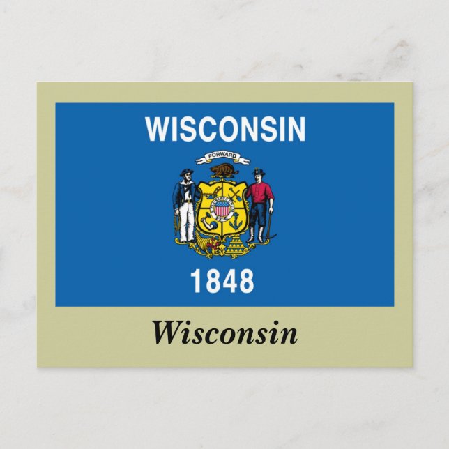 Staatsflagge Wisconsin Postkarte (Vorderseite)