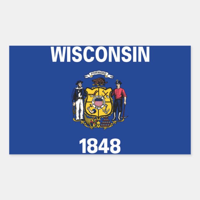Staatsflagge Wisconsin Rechteckiger Aufkleber (Vorderseite)