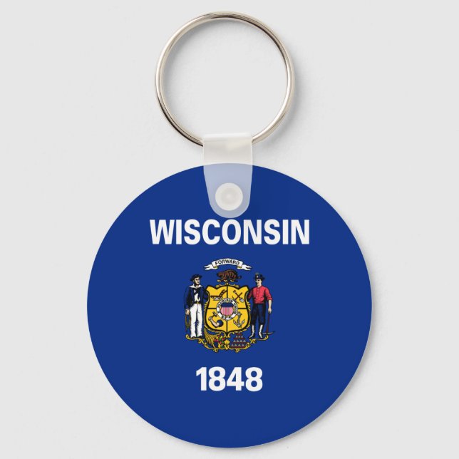 Staatsflagge Wisconsin Schlüsselanhänger (Vorderseite)