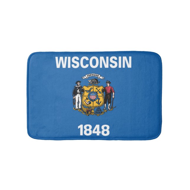 Staatsflagge Wisconsin, USA Badematte (Vorderseite)
