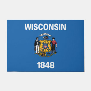 Staatsflagge Wisconsin, USA Fußmatte