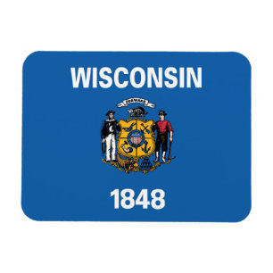 Staatsflagge Wisconsin, USA Magnet
