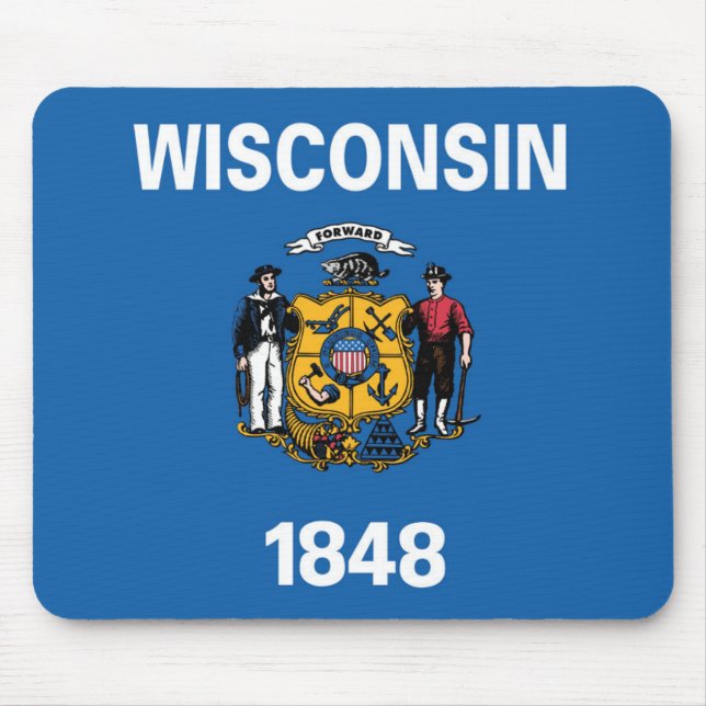 Staatsflagge Wisconsin, USA Mousepad (Vorne)