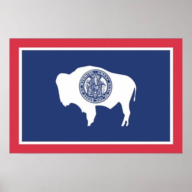 Staatsflagge Wyoming, USA Poster (Vorne)
