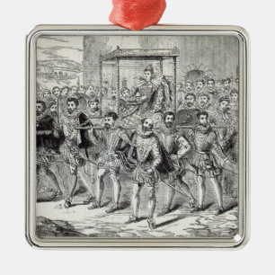 Staatsfortschritt der Königin Elizabeth Silbernes Ornament