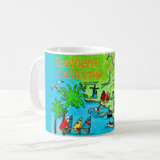 Staatskarte von Südkalifornien als Tasse