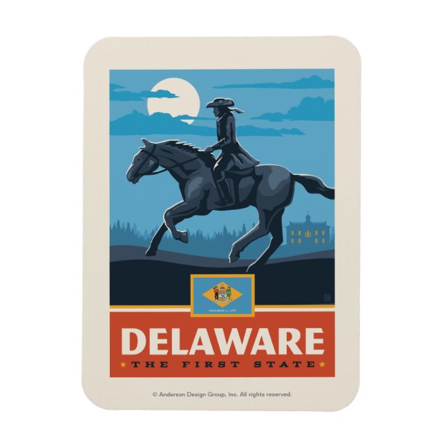 Staatsstolz | Delaware 2 Magnet (Vertikal)