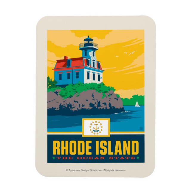 Staatsstolz | Insel Rhode Magnet (Vertikal)