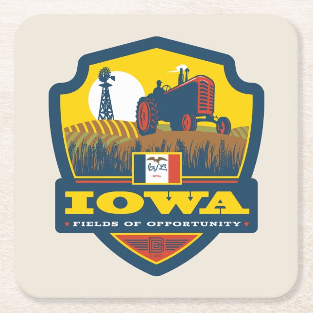 Staatsstolz| Iowa Rechteckiger Pappuntersetzer (Vorderseite)