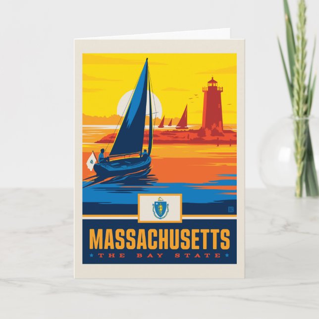 Staatsstolz | Massachusetts Karte (Vorderseite)