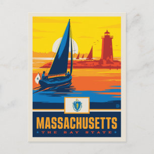 Staatsstolz   Massachusetts Postkarte