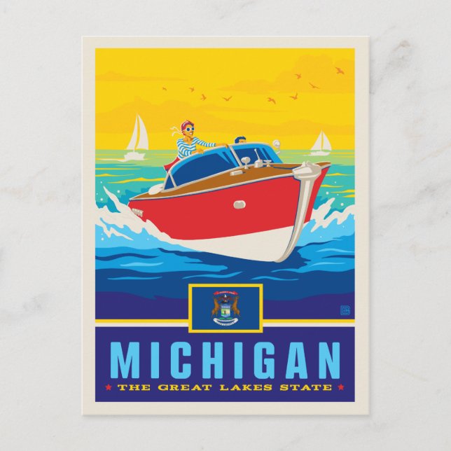 Staatsstolz | Michigan Postkarte (Vorderseite)