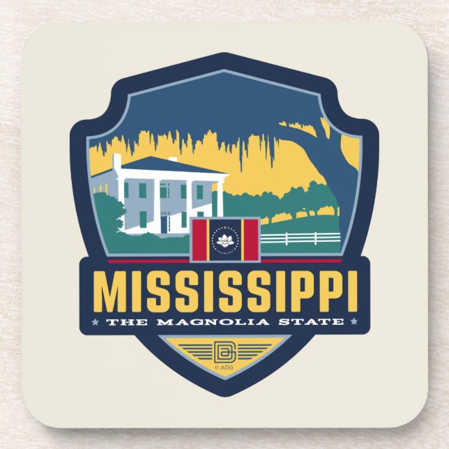 Staatsstolz | Mississippi Getränkeuntersetzer (Vorderseite)