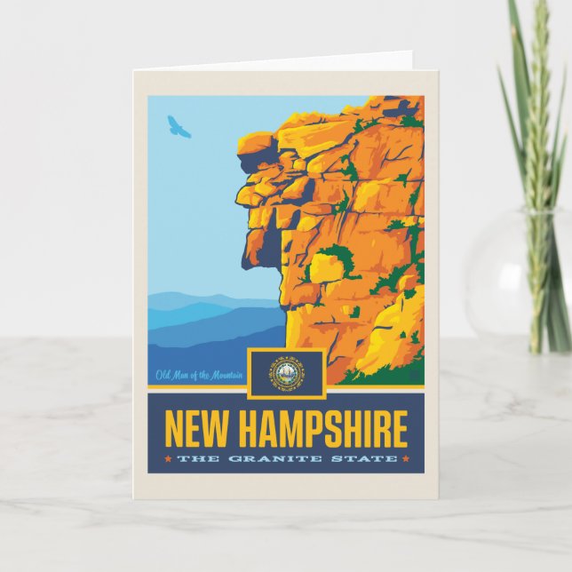 Staatsstolz | New Hampshire Karte (Vorderseite)