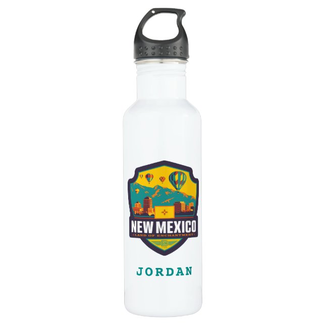 Staatsstolz | New-Mexiko Edelstahlflasche (Vorderseite)