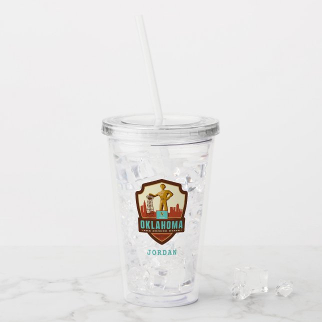 Staatsstolz | Oklahoma Acryltrinkbecher (Vorderseite Ice)