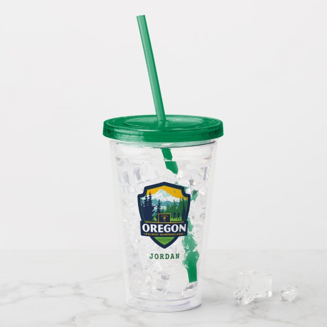 Staatsstolz | Oregon Acryltrinkbecher (Vorderseite Ice)