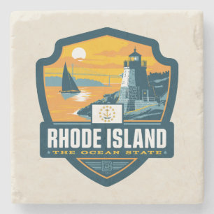 Staatsstolz Rhode Island Steinuntersetzer
